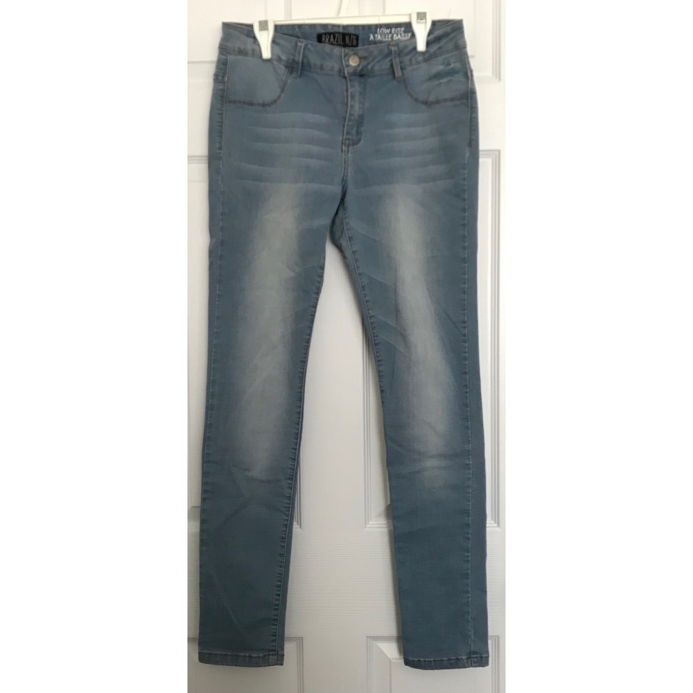 Y2K BRAZIL Skinny Jeans Denim Low Rise M Fit Light Blue Faded